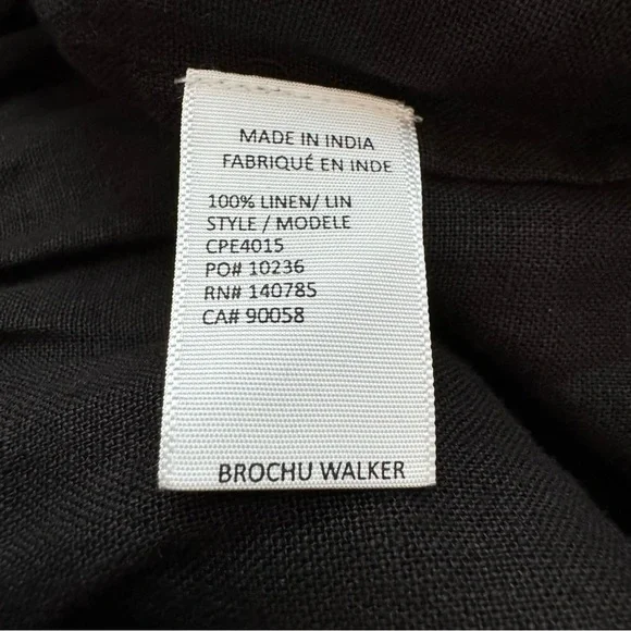 SOLD Brochu Walker St Tropez Dress Small NWT Linen Black Onyx Oversized Mini - Picture 9 of 10